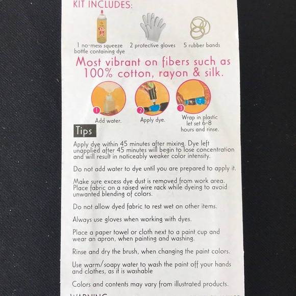 Tie Die 45 Minutes KIT Lot 6 Color Non Toxic - Picture 5 of 6